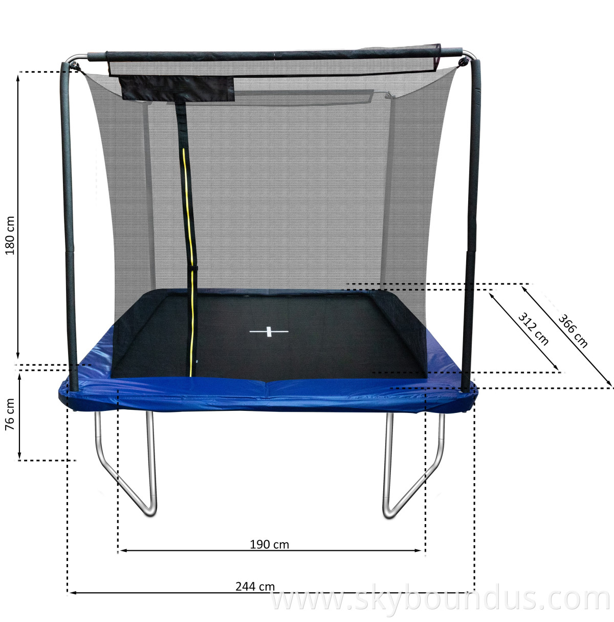 8X10FT trampoline rectangle trampoline with safety net